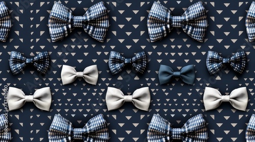 Bow Tie Seamless Pattern, Father`s Day Background 