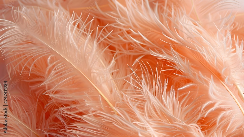 Close up of Peach color feather Abstract background texture. Close up of Peach color feather Abstract background texture.