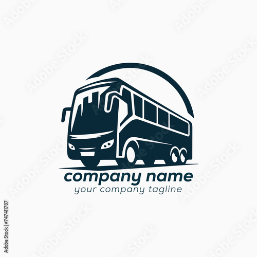 illustration of a bus, bus illustration logo, logo for company, bus logo for company