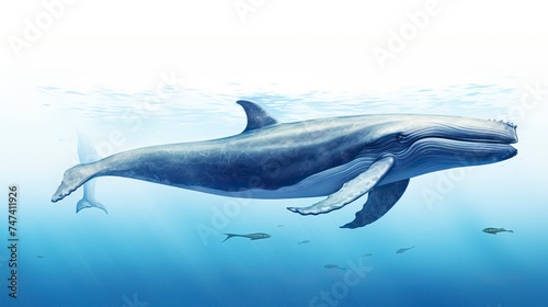 Blue Whale swimming in ocean  Underwater Creature