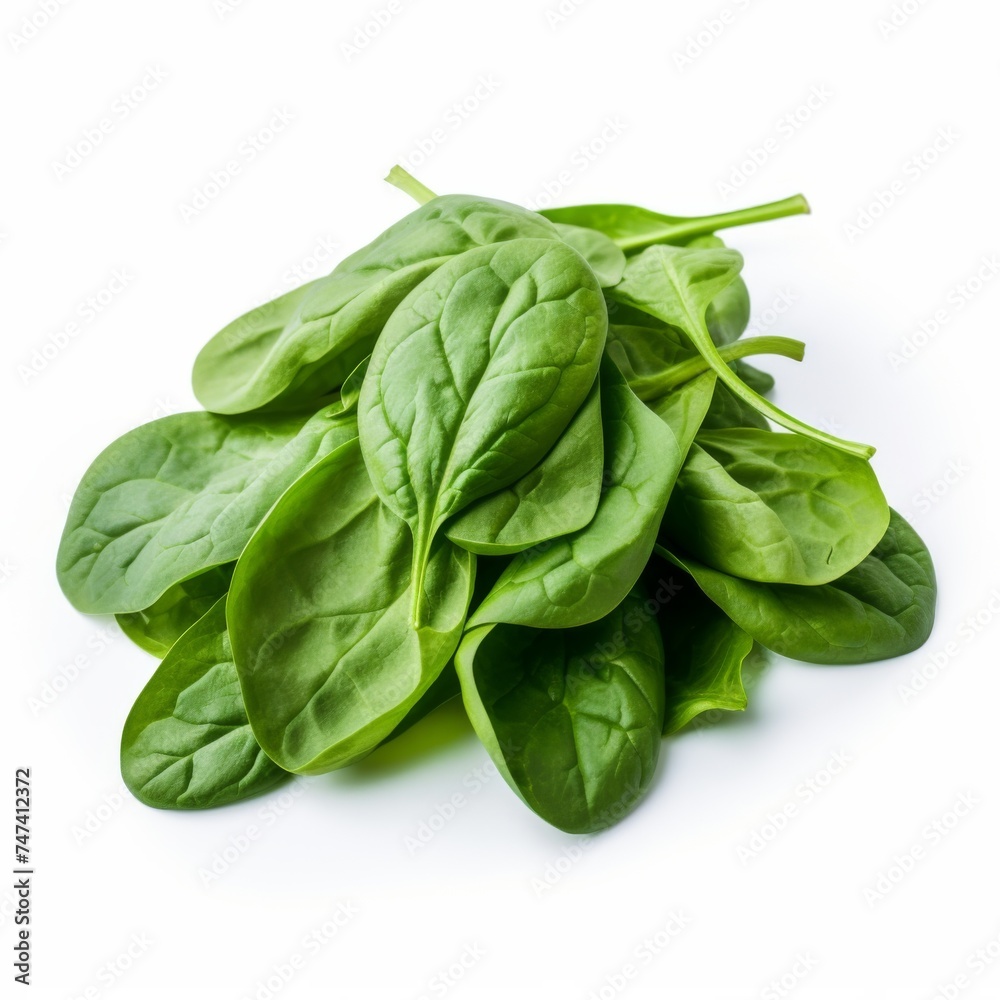 Fresh spinach on a white background. Fresh spinach on a white background.