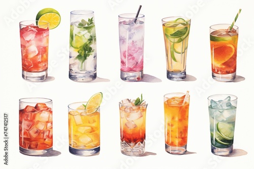 estetic drink illustration in glass