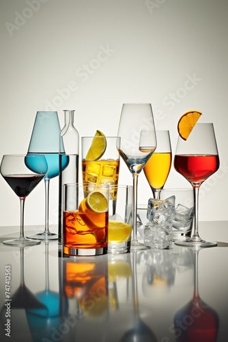 estetic drink illustration in glass photo