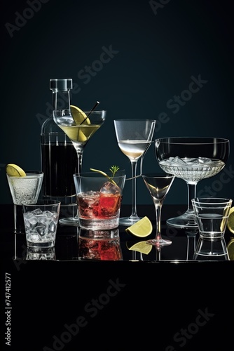 estetic drink illustration in glass photo