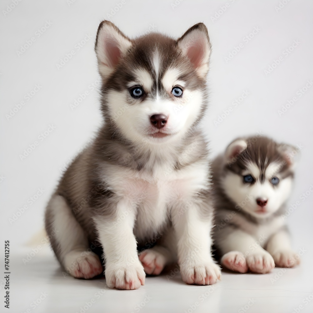 Cute Siberian Husky Puppies. 