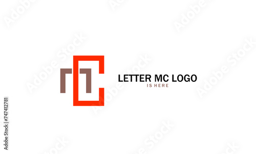 MC letter logo design. Vector