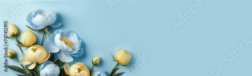 banner with spring flowers, spring concept international Women's Day 