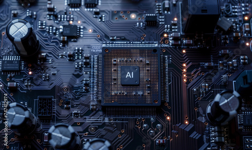 Computer Artificial Intelligence AI Board Concept