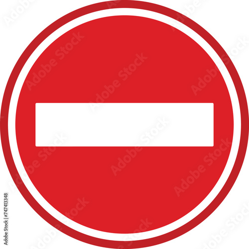 Minus warning sign. Stop red sign icon, do not enter. Warning stop sign stock vector