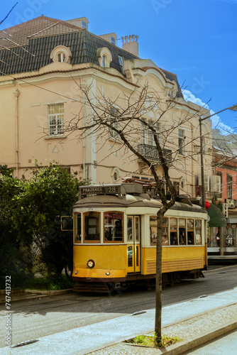 historic tram 28 of Lisbon in Portugal photo