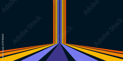 Abstract background of rainbow groovy Wavy Line design in 1970s Hippie Retro style. Vector pattern ready to use for cloth, textile, wrap and other.