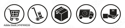 Collection of simple vector Illustrations related to delivery services