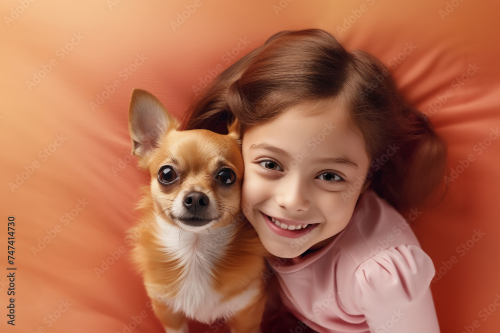 Kid hugging with pet dog at home. Friendship concept. Kid hugging with pet dog at home. Friendship concept.
