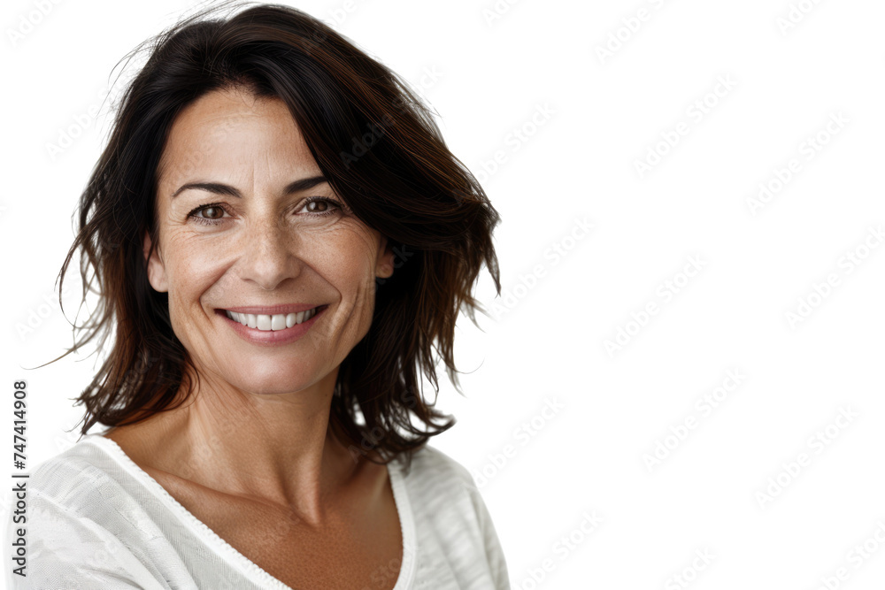 beautiful portrait of a mid-aged brunette woman isolated on white or transparent png beautiful portrait of a mid-aged brunette woman isolated on white or transparent png