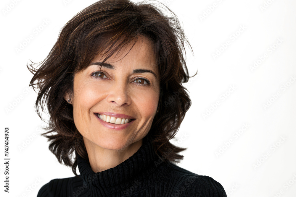 beautiful portrait of a mid-aged brunette woman isolated on white or transparent png beautiful portrait of a mid-aged brunette woman isolated on white or transparent png