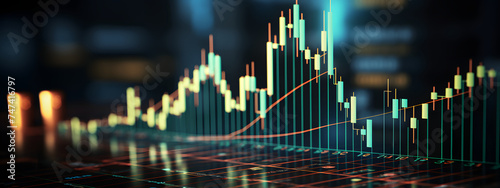 Dynamic Stock Market Movement  Graphics as Background Motif