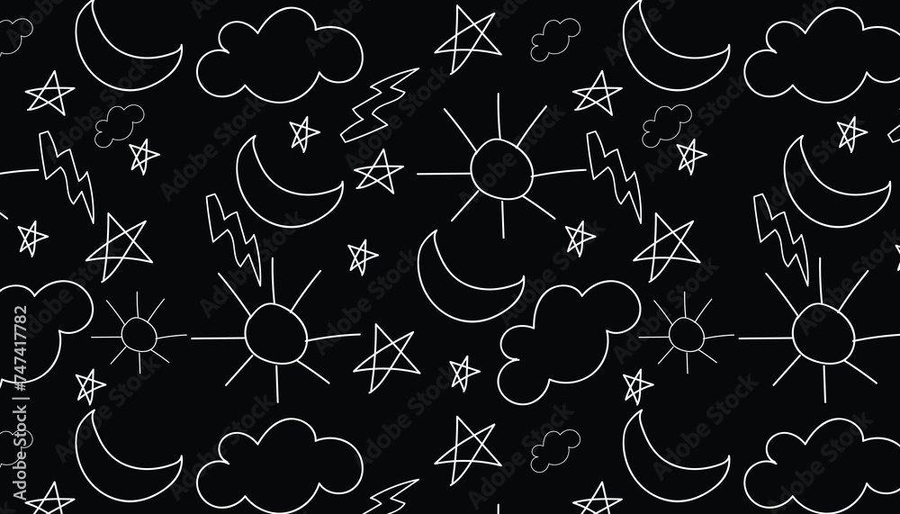 Fototapeta premium Vector Seamless Unique Kid's Pattern Design