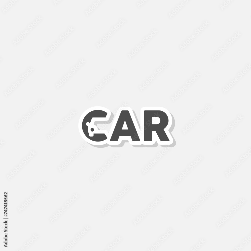 Car logo sticker isolated on gray background