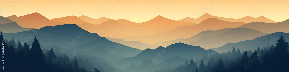 Mountain background , Minimal landscape art with watercolor brush and golden line art texture, Abstract art wallpaper for prints, Art Decoration, wall arts and canvas prints,, anime styl