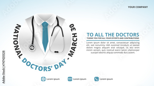 National Doctors' Day background with a doctor suit