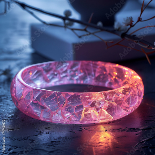 cracked pink jade bracelet