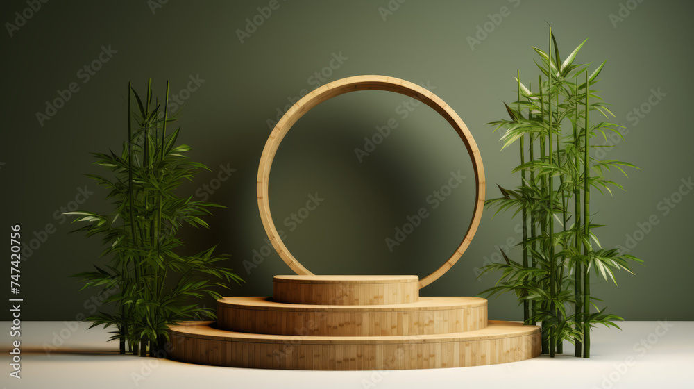 luxurious Bamboo podium product display for product presentation luxurious Bamboo podium product display for product presentation