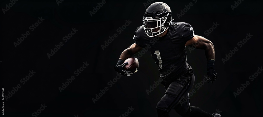 Dynamic American Football Player in Action. Generative ai