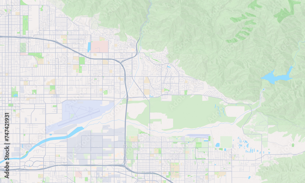 Highland California Map, Detailed Map of Highland California Stock
