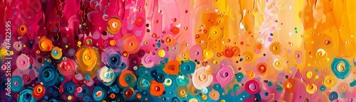 Abstract art painting in vibrant colors, creative inspiration 