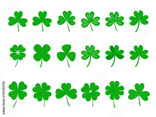 four and tree pointed clover green vector for decoration  in st patrick's day