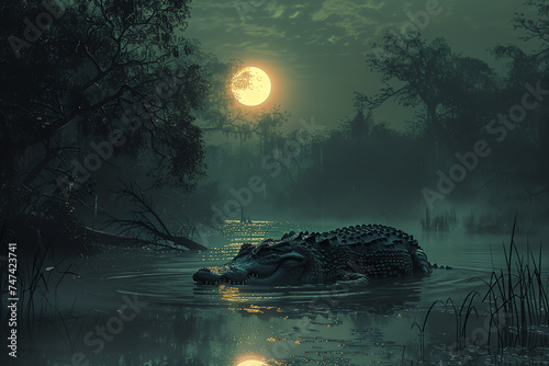 Nightfall heralds the stealthy prowling of hungry crocodiles.