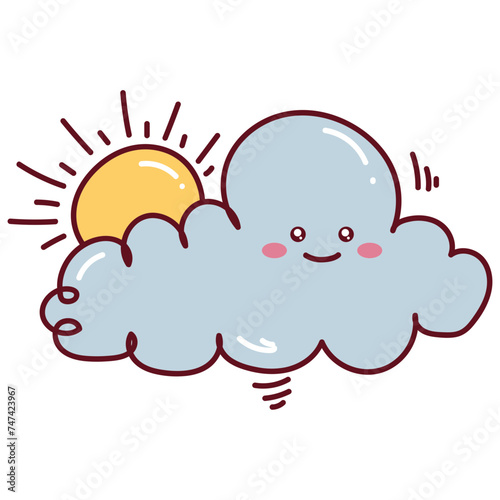 Thick Cloudy Doodle Wheater 2D Illustrations