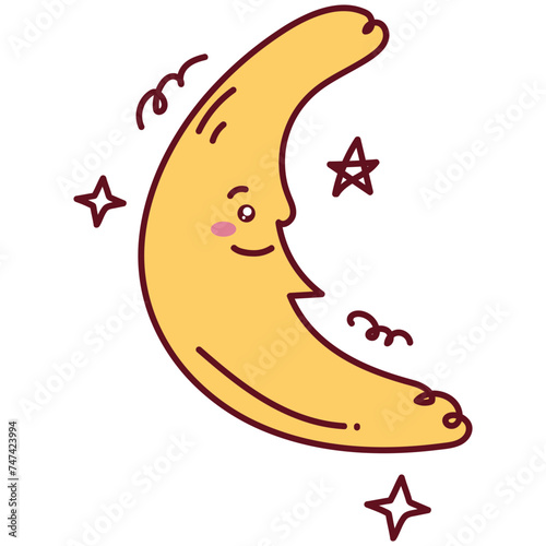 Half Moon Doodle Wheater 2D Illustrations