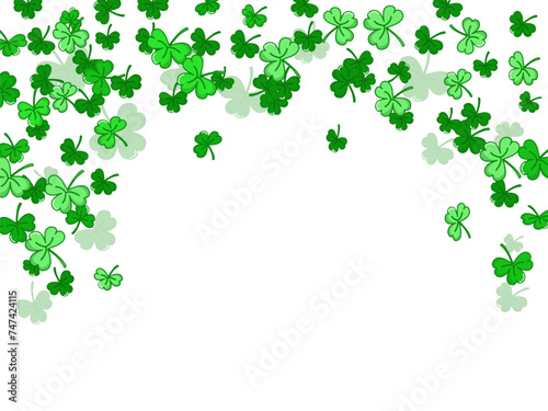 shamrock or clover leaves flat design green background pattern seamless vector illustration