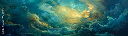 Surreal Swirls in a Cosmic Azure Sky