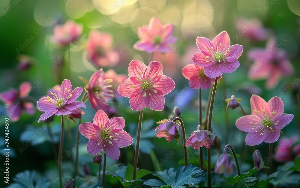 Delicate blooming flowers in a spring garden Delicate blooming flowers in a spring garden