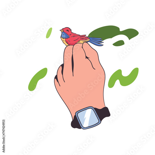 Small bird World Wildlife Day 2D Illustrations