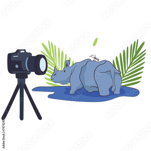 Rhino photo World Wildlife Day 2D Illustrations