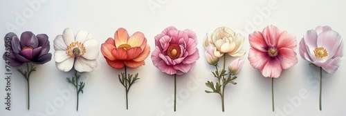 Wallpaper Mural A tender set of blooming flowers in pastel shades, a romantic gift for a special day. Torontodigital.ca