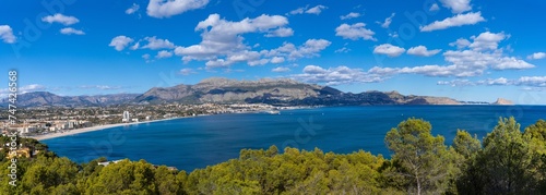 panorama landscape of the Bay of Altea and the Sierra de Bernia mountains in Alicante Province