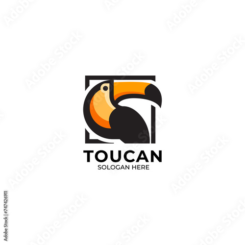 toucan logo design template, vector illustration