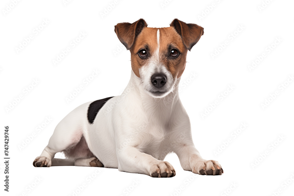 Cute Jack Russell Terrier dog isolated on transparent background