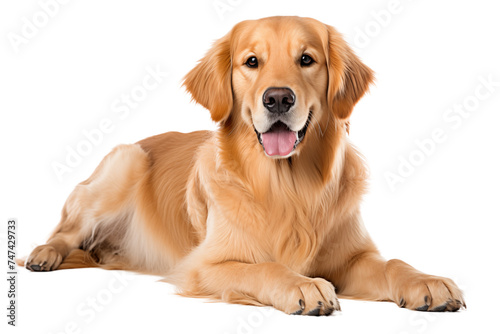 Cute Golden Retriever dog isolated on transparent background