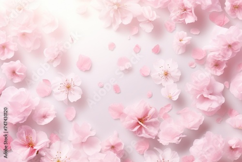 Beautiful pink flowers on a white background, perfect for spring designs