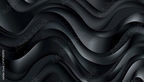 black background with black curves, in the style of multidimensional shading, monochromatic color scheme