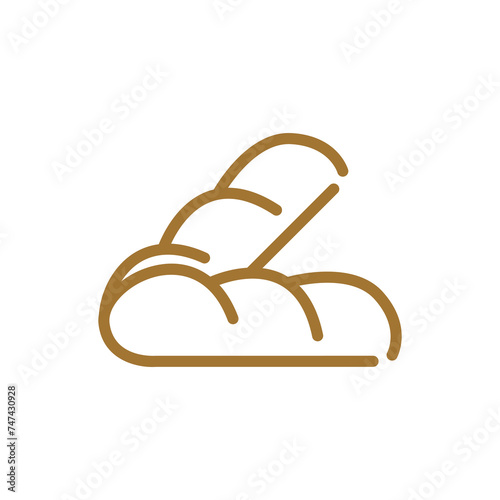 bread line icon logo vector