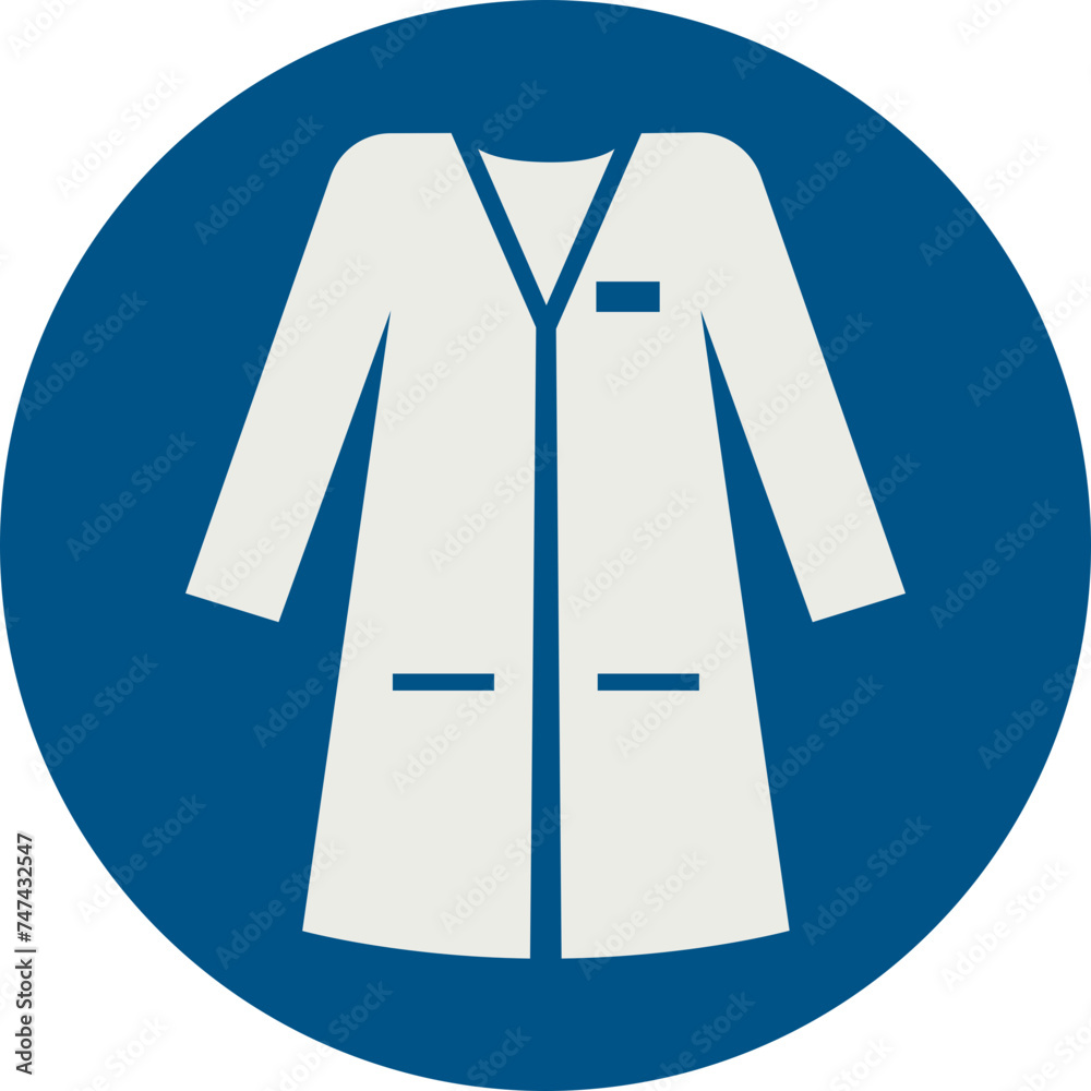 OBLIGATION SIGN PICTOGRAM, WEAR LABORATORY COAT ISO 7010 – M059, SVG OBLIGATION SIGN PICTOGRAM, WEAR LABORATORY COAT ISO 7010 – M059, SVG