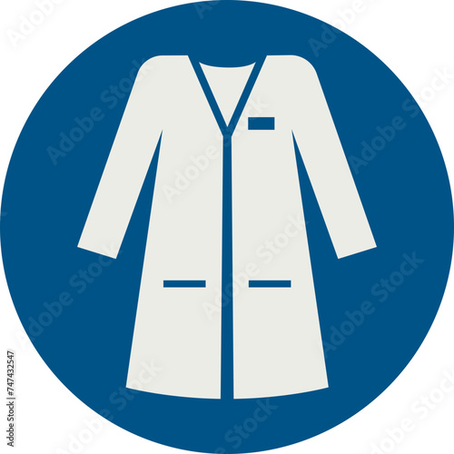 OBLIGATION SIGN PICTOGRAM, WEAR LABORATORY COAT ISO 7010 – M059, SVG