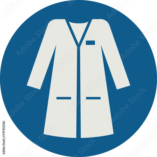 OBLIGATION SIGN PICTOGRAM, WEAR LABORATORY COAT ISO 7010 – M059, VECTOR