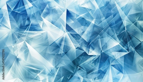 abstract blue triangles background, transparency and opacity